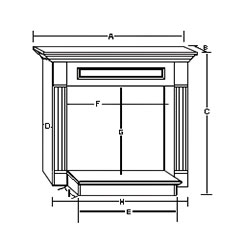 WSH32 Corner Mantle Dimensions